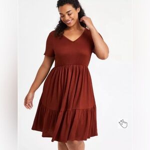 Torrid Mini Rib Knit Babydoll Skater Dress Size 00